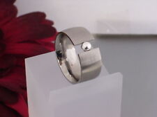 Edelstahl Ring Spannring echt 925 Silberkugel Edelstein Bandring Damen breiter