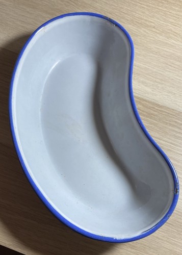 Nierenschale weiß mit blauer - nierenschale,
