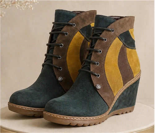 Damen keilabsatz stiefelette - keilabsatz,
