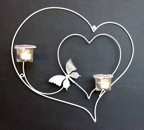 Wandteelichthalter herz 39cm - herz,
