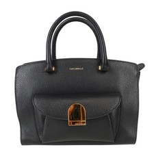Coccinelle Damen Tasche Schwarz Leder Tragetasche Handtasche Ledertasche Mittel