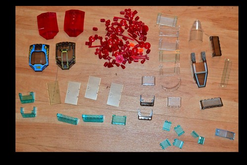 Lego konvolut transparent - transparent, rot