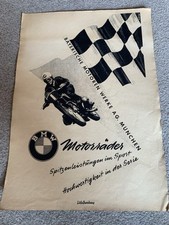 BMW Motorräder Reklame Werbung Litfaßsäule Plakat alter Druck Werbedruck