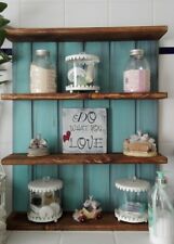 Hängeregal * Gewürzregal * Tassenregal * vintage * Shabby türkis nuss