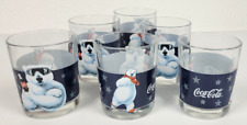 6er Set Coca Cola Eisbär Gläser - Weihnachten, Vintage, Glas, 1997, Retro 0,25 l