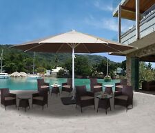 Sonnenschirm Gastronomie Marktschirm, Ø 5m Polyester/Alu mit Ständer Creme beige