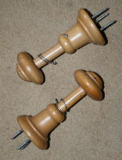 2 neuwertige Raffhalter Gardinen-Vorhang aus Holz