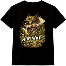 Wolf T-Shirt Stay Wild Stay