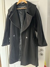 LOUIS FERAUD Jacke Longblazer Mantel  schwarz/grau Gr. 42 wolle/Angora/cashgora