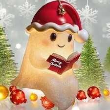 15CM Niedliche Geister-Leselampe – Weihnachten Cute Ghost Reading Book Lamp