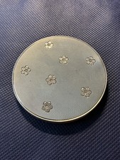 Dose Puderdose Taschenspiegel 925 Sterling Silber Art Deco Bauhaus Blume 1925