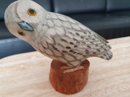 Schneeeule holzfigur 15x16 - schneeeule,