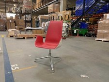 Walter Knoll Schalensessel FK Leder Congress Rot Außenschale Weiß 