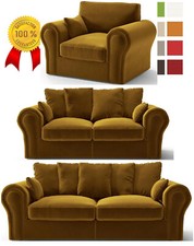 % GOLD GELB  3-2-1 COUCHGARNITUR SET SESSEL 3 SITZER SOFA WOHNLANDSCHAFT ECKSOFA