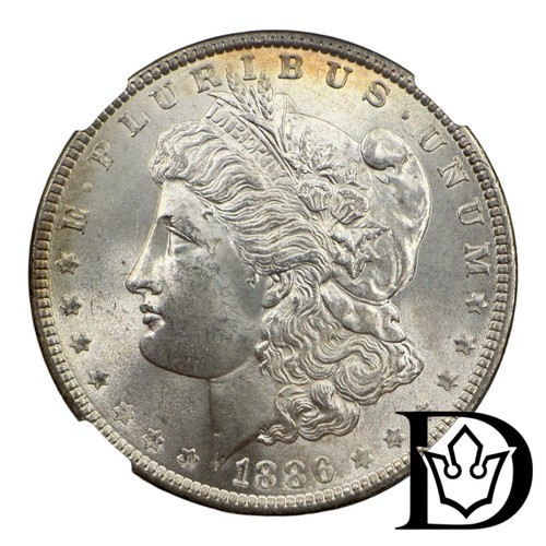 1886 morgan dollar ngc ms64 - morgan,