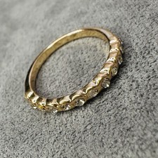 Ring vergoldet Ziersteine Reihe Größe 56 Damen Schmuck elegant