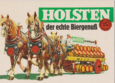 Werbe-AK "HOLSTEN- der echte Biergenuß", Pferdegespann mit Bierfässer, ungel.