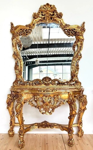 Ornate gold console table - ornate,