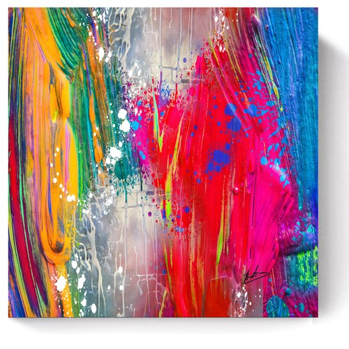 Leinwand bild bunt abstrakt - bild,