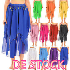 DE!Damen Pailletten Bauchtanz Tanzrock mit Perlen Chiffonrock Indischer Tüllrock