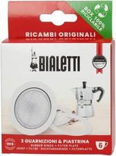 Bialetti Ricambi, inklusive 3 Dichtungen und 1 Teller, kompatibel mit Mokka 6 Tassen 
