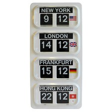 Grayson Weltzeitzone Flip Clock New York London Hongkong Frankfurt - GWT30^