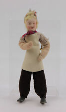 seltene antike Stoffpuppe ca.1910-1930  Handarbeit Drahtkörper Puppenstube (02)