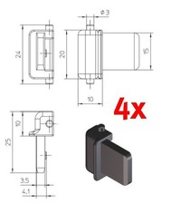 4x Scharnier Gelenk passend