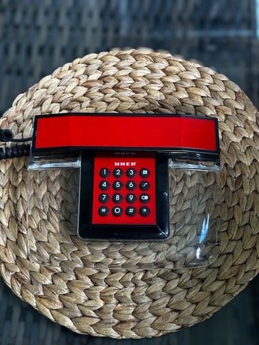 Uher retro telefon - rot, schwarz