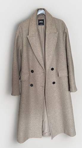 Zara wollmantel beige - wollmantel, |