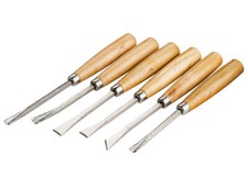 Schnitzmesser 6 tlg. Stechbeitel Drechselbeitel Bildhauerbeitel Beitel NEU
