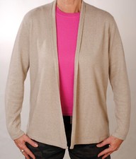 PETER HAHN offene Weste hellbraun Gr.46 Seide/Kashmir +NEU