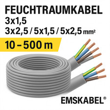 Kabel 10 -500m NYM-J VDE Stromkabel Mantelleitung Elektroleitung Feuchtraumkabel