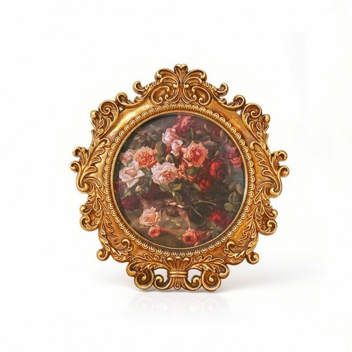 Rundbild mit barockrahmen - rundbild,