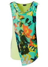 Wasserfall-Top Gr. 36 Mattmint Print Damentop Bluse Tunika Shirt Neu