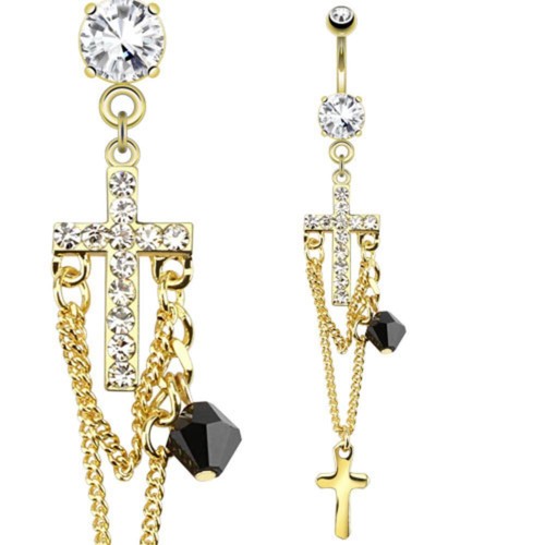 Bauchnabelpiercing kreuz - bauchnabelpiercing,
