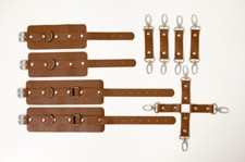 Leder Handschelle BDSM Fesseln Set Fetisch Sklave Bondage Sexspielzeug Echtleder