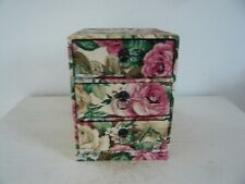Kleine Stoffschachtel mit Schubladen Rosenmuster Shabby Nostalgie Boudoir Deko