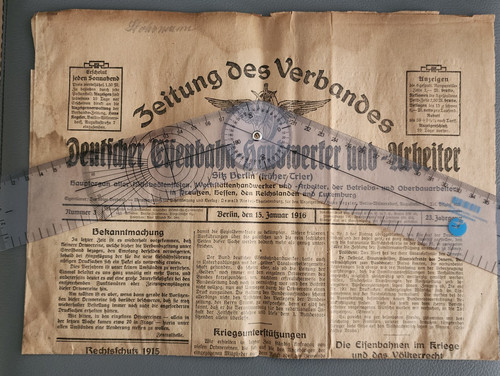 Berlin 1916 zeitung eisenbahn - berlin,