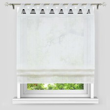 Weiß Raffrollo Leinen