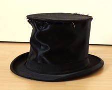 Zylinder Chapeau Claque Hut F. Peters Weissbach Pat. 59cm alt gebraucht schwarz