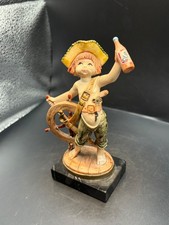 Vintage Fontanini Depose 813 Italien Piratenjunge Figur Simonelli auf Marmor