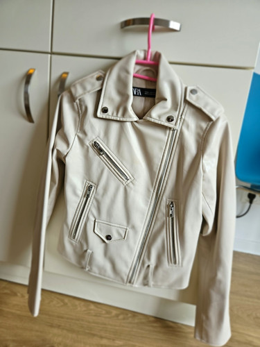 Zara damen bikerjacke - bikerjacke, beige