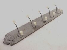 Hakenleiste Wandgarderobe Retro Nostalgie Styl 5 Doppelhaken Grau Weiss