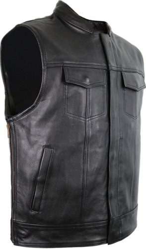 Herren biker lederweste - herren,