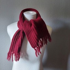 Schal  Strickschal mit Fransen Damen /Herren Handarbeit Weinrot