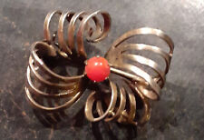 835er Silber Punze Brosche Koralle Rot alt antik Anstecknadel Schmuck