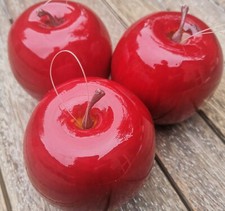 Hängen 3 x Äpfel Rot Glanz