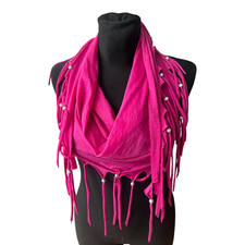 Damen Schal Pink mit Fransen