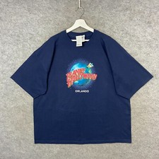 Vintage Planet Hollywood Hemd Herren XXL 2XL Blau Orlando Deadstock 1998 90er Neu mit Etikett